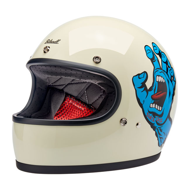 Kask Motocyklowy Biltwell Gringo Santa Cruz Vintage White - obrazek 2