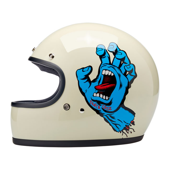 Kask Motocyklowy Biltwell Gringo Santa Cruz Vintage White - obrazek 6