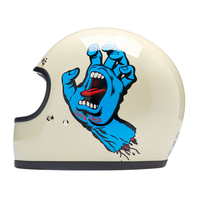 Kask Motocyklowy Biltwell Gringo Santa Cruz Vintage White - obrazek 7