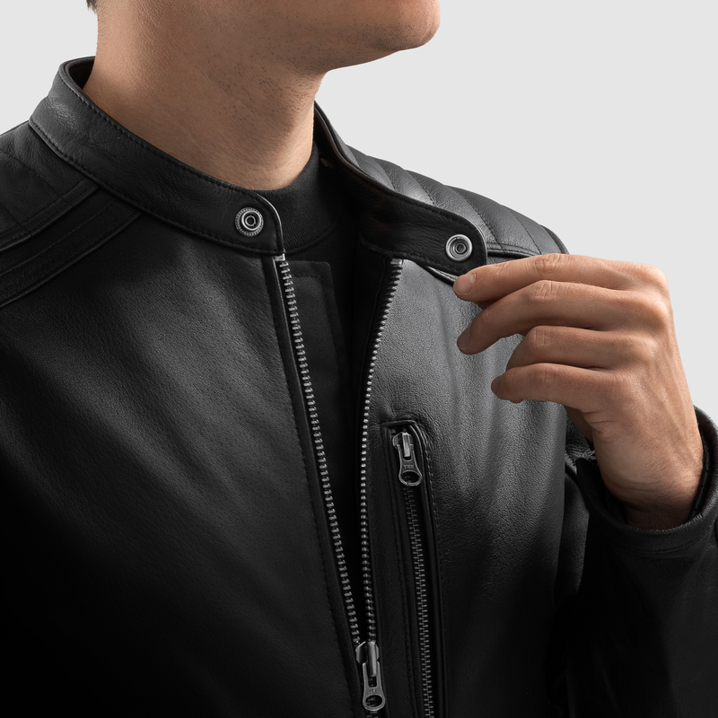 Kurtka Skórzana Motocyklowa Ozone Colt Black - obrazek 5