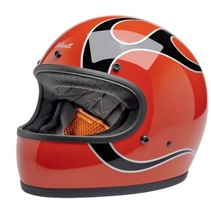 Kask Motocyklowy Biltwell Gringo Comp Orange Flames