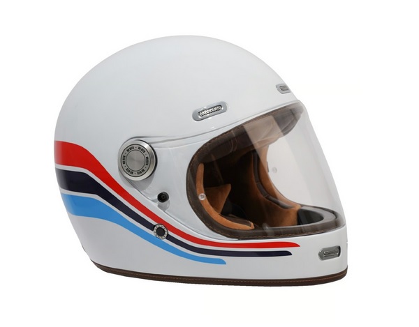 Kask Motocyklowy By City Roadster III Swan White/Blue/Red