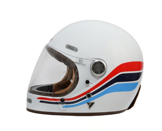 Kask Motocyklowy By City Roadster III Swan White/Blue/Red - obrazek 4