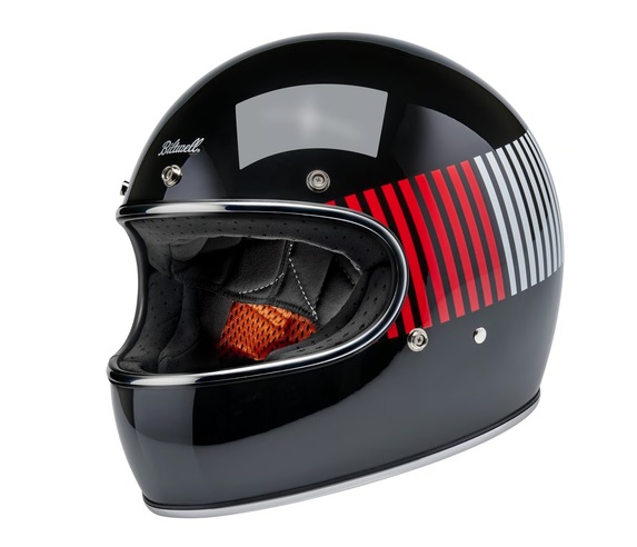Kask Motocyklowy Biltwell Gringo RWB Raceflow Black - obrazek 2