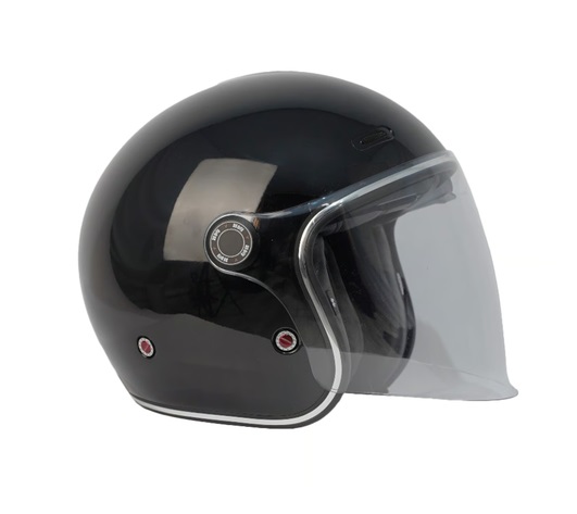 Kask Motocyklowy Otwarty By City Metropolitan Black Shiny - obrazek 2