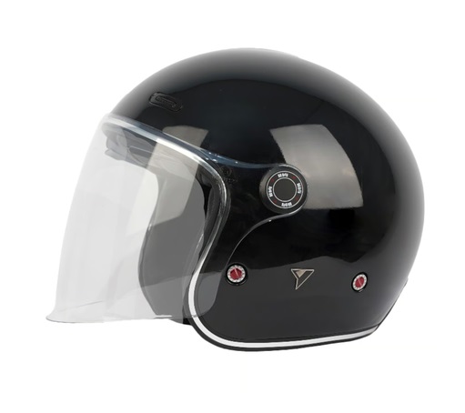 Kask Motocyklowy Otwarty By City Metropolitan Black Shiny