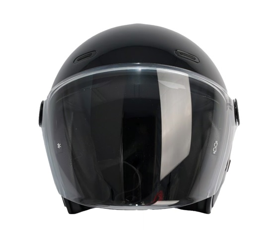 Kask Motocyklowy Otwarty By City Metropolitan Black Shiny - obrazek 4