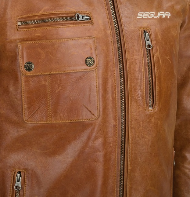 Kurtka Skórzana Motocyklowa SEGURA Dimaggio Brown - obrazek 4