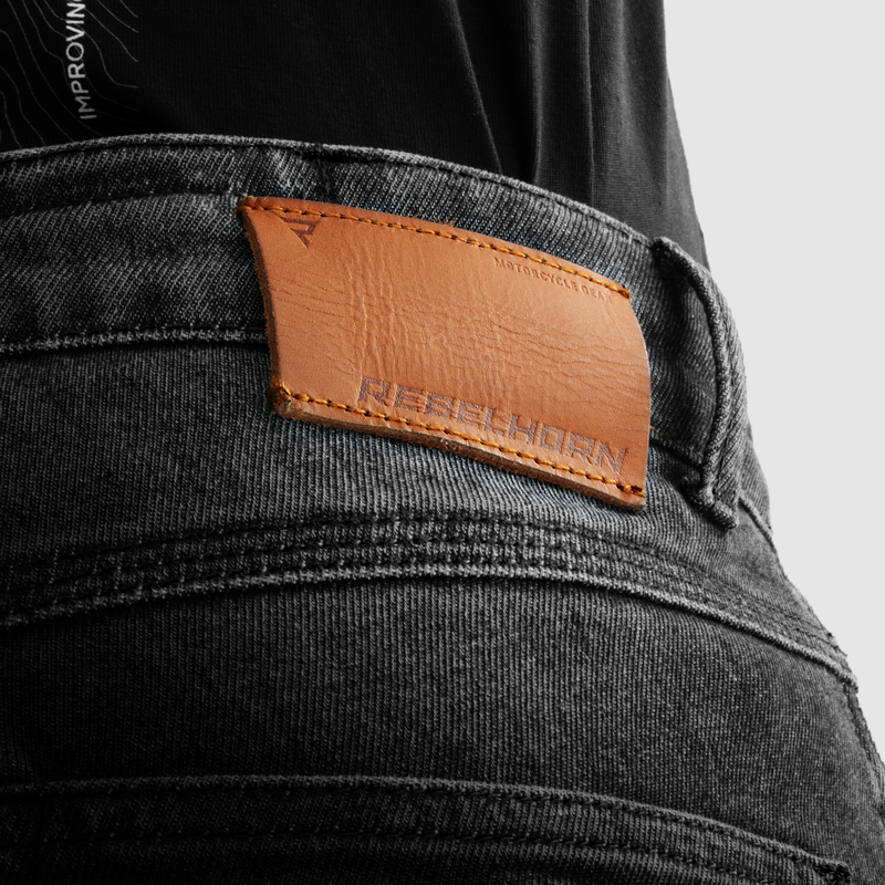 Jeansy Motocyklowe Rebelhorn Bronco Monolayer Washed Black - obrazek 7